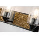 Arcadia 3 Light 22 inch MB Bath Light Wall Light in Matte Black with Gold
